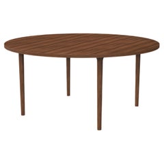 Minimalist Modern Table in Walnut Wood Round