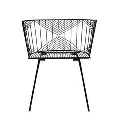 Minimalist Modern Wire Side Chair, The Captain Chair by Bend Goods in Black