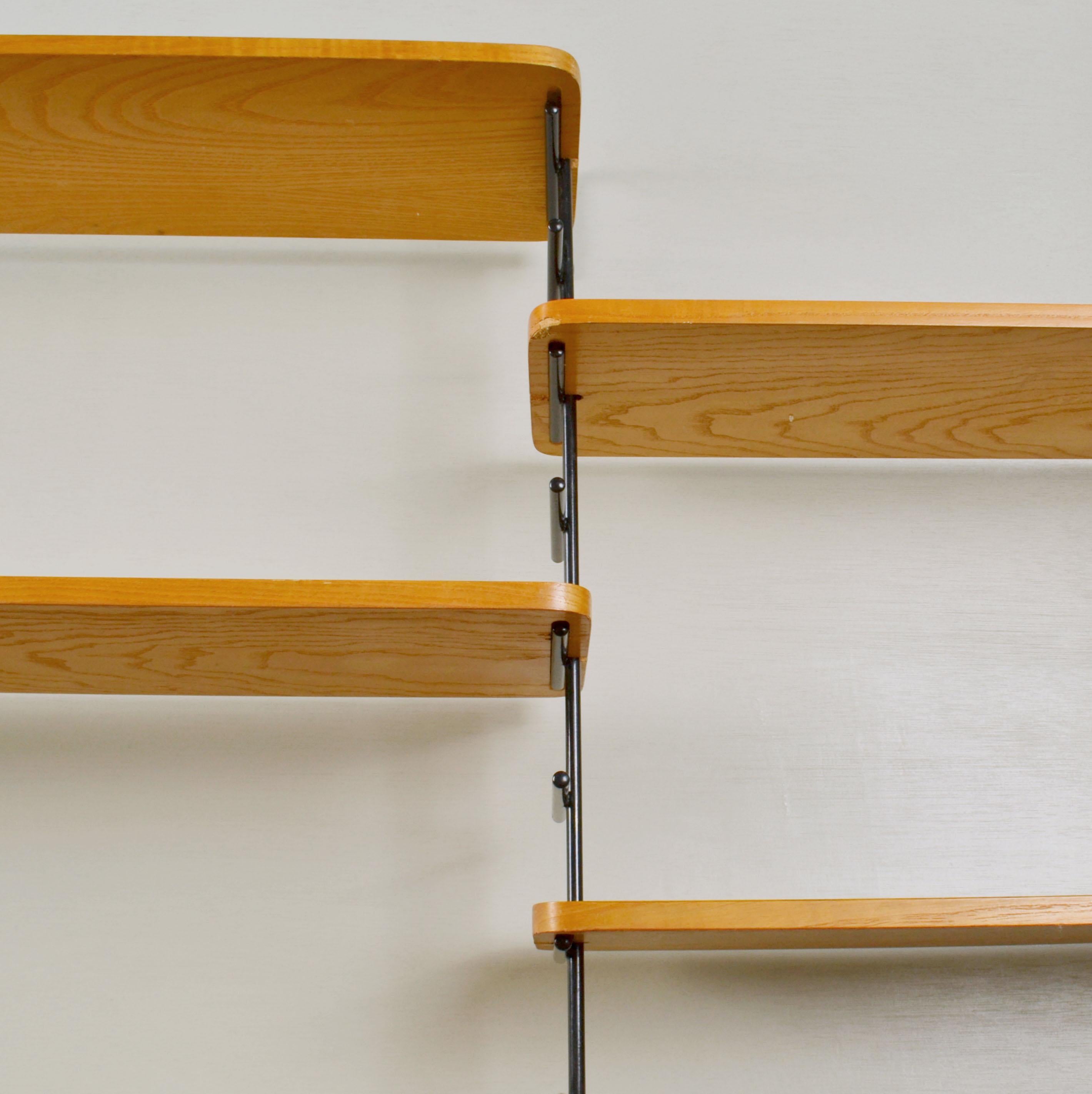 Mid-20th Century Minimalist Modular Wall Mounted 1960's Shelving Unit  For Sale
