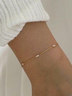 Minimalist Moissanite Chain Bracelet For Women 925 Sterling Silver Bracelet.