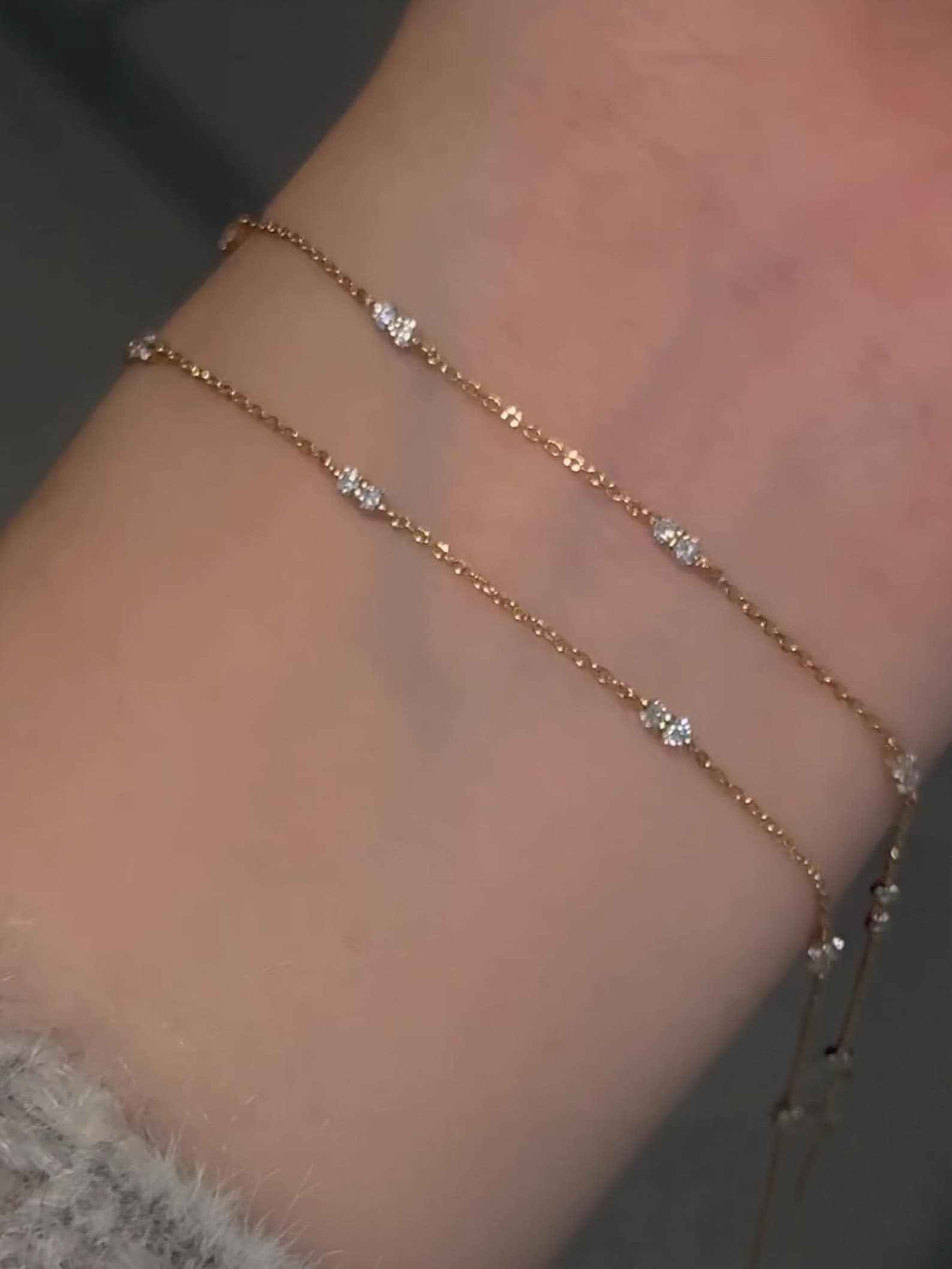 Minimalist Moissanite Chain Bracelet For Women 925 Sterling Silver Bracelet.