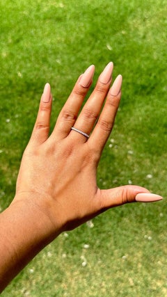 Minimalist Moissanite Eternity Band for Graduation Gift in 14k Solid White Gold