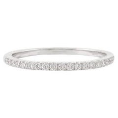 Bague d'éternité minimaliste pour mère cadeau en or blanc massif 14 carats