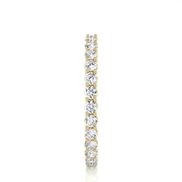 For Sale:  Minimalist Moissanite Eternity Band Ring in Yellow Gold Plated Silver for Her 8