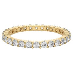 Bague d'éternité minimaliste Moissanite en argent plaqué or jaune pour mère