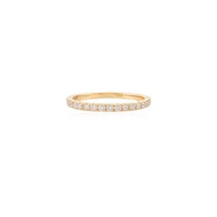 Minimalist Moissanite Everyday Band Ring for Women in 18k Solid Yellow Gold