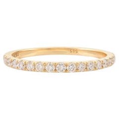 Minimalist Moissanite Everyday Band Ring for Women in 18k Solid Yellow Gold