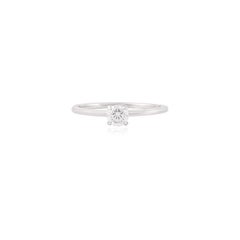 Minimalist Moissanite Handmade Ring in 18k Solid White Gold for Women