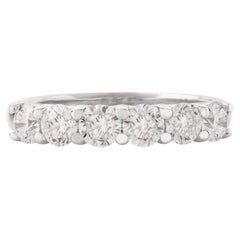 Anello anniversario di matrimonio in moissanite minimalista per donna in oro bianco massiccio 14k