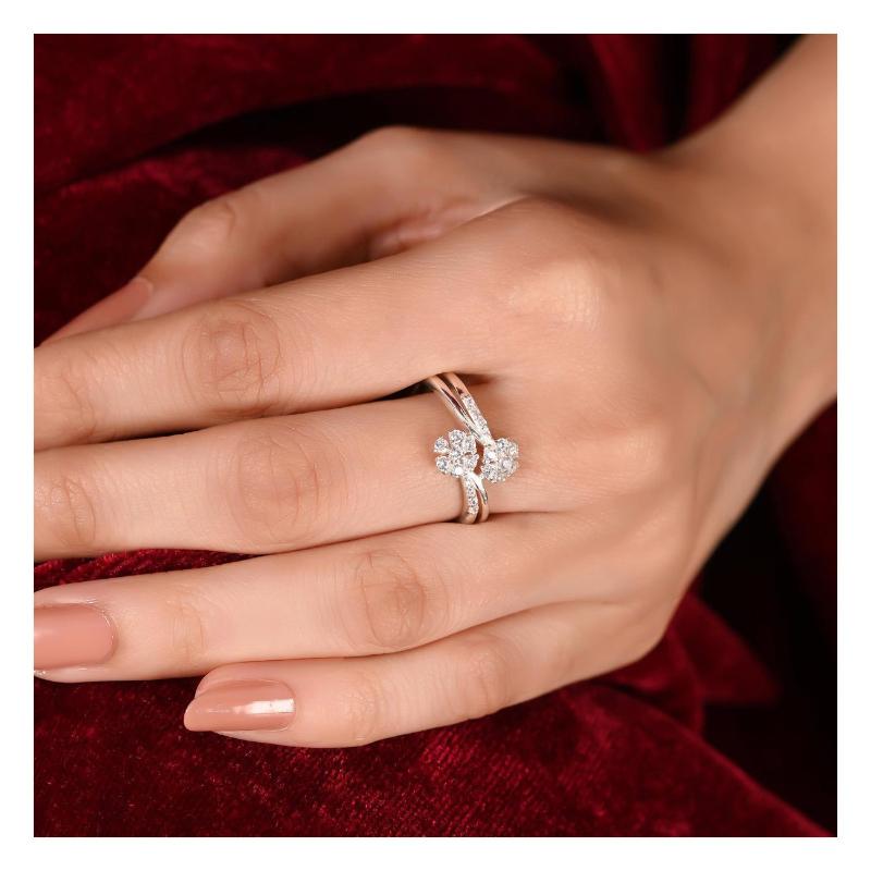 Minimalist Moissanite Wedding Ring 925 Sterling Silver Anniversary Gift For Her