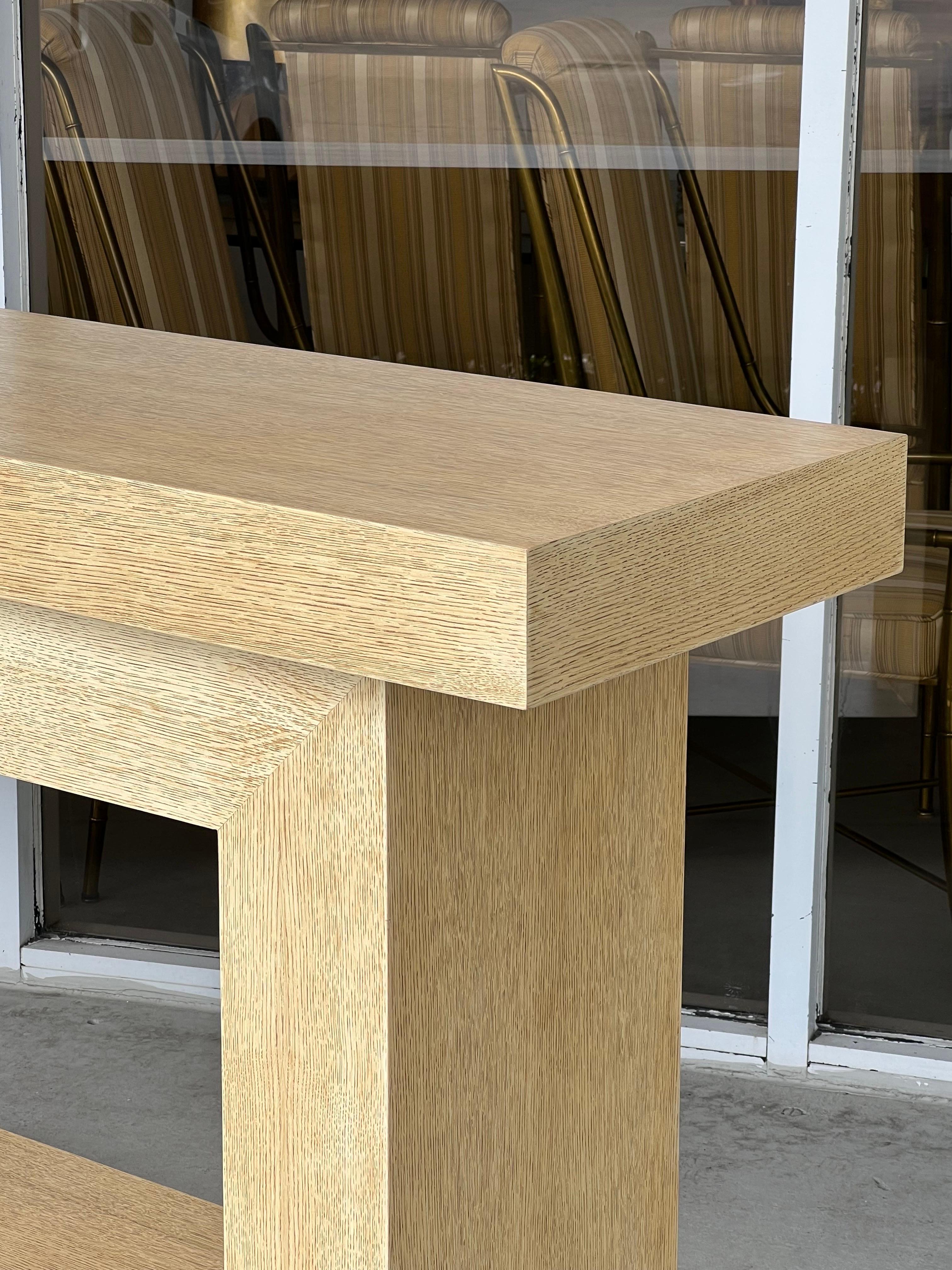 Minimalist Monumental Altar Bleached Oak Console Table  For Sale 2