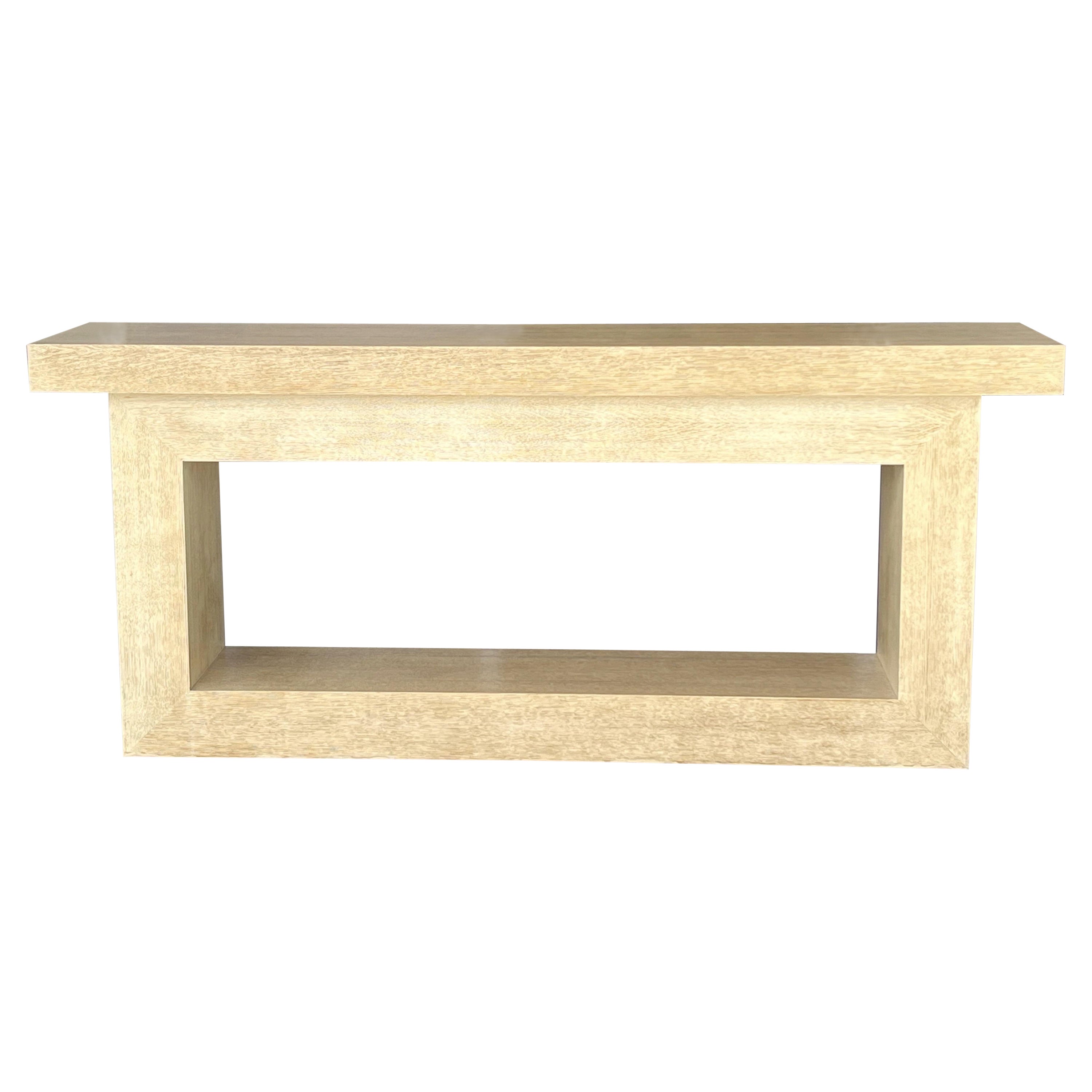 Minimalist Monumental Altar Bleached Oak Console Table