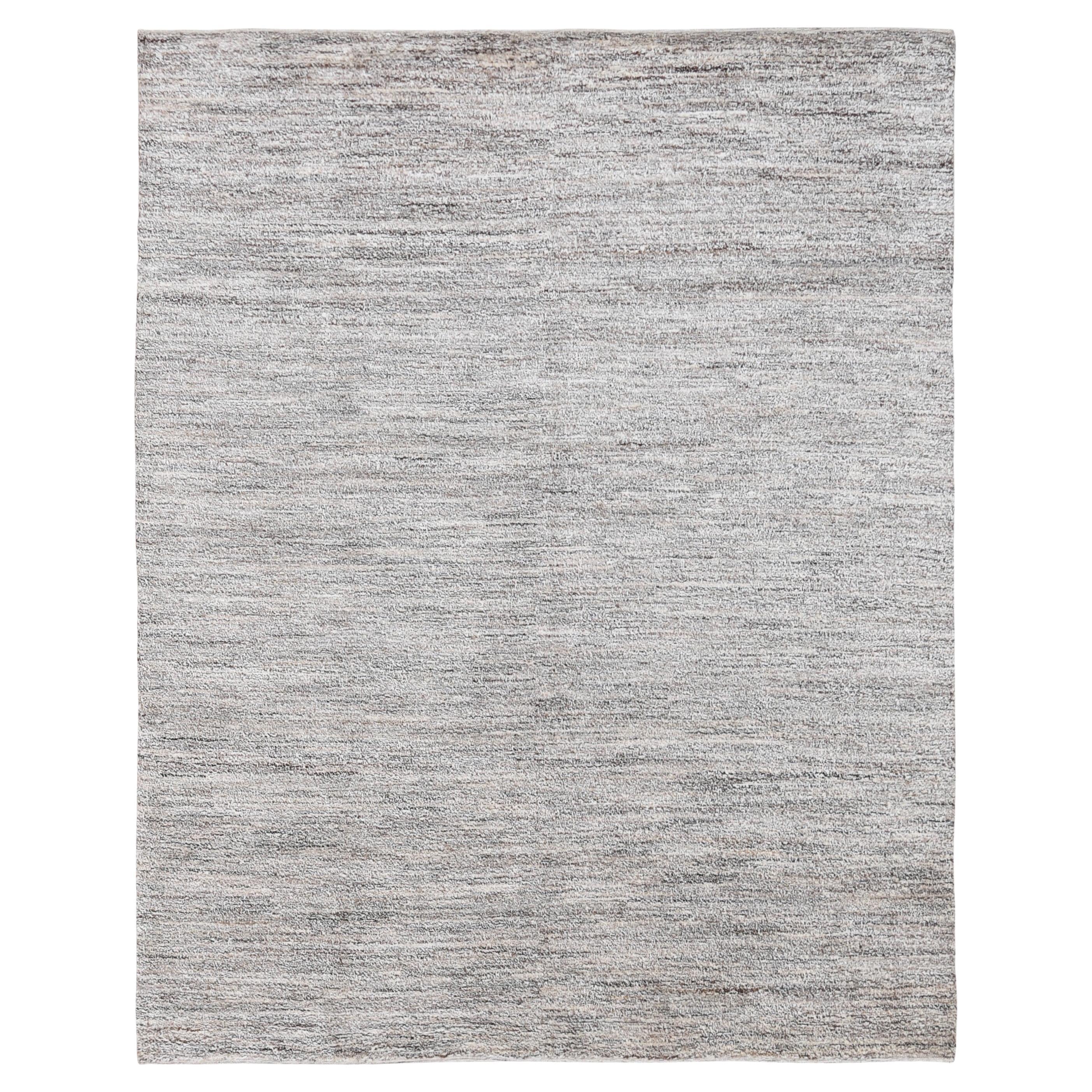 Minimalistischer marokkanischer Stil Neutraler Grauer Wollteppich 8'x10'