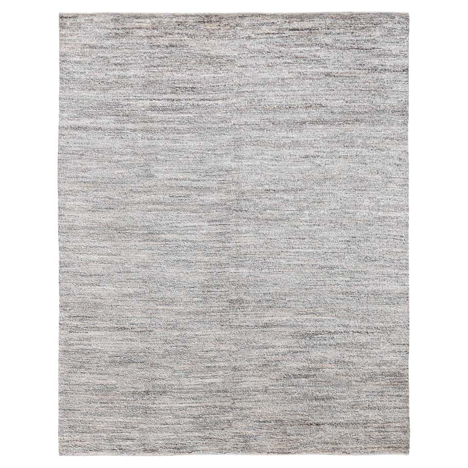 Gray Wool Rug Minimalist Modern Moroccan Style Handmade Gray Wool Rug by Apadana For ...