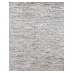 Minimalist Moroccan Style Neutral Gray Wool Rug 8'x10'
