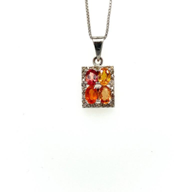Oval Cut Minimalist Multi Sapphire Pendant Necklace for Mom Jewelry in Sterling Silver For Sale