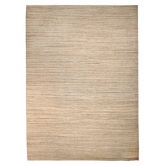 Kilim minimalista in lana marrone naturale tessuto a mano 14'5''x20'