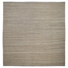 Minimalist Natural Brown Wool Kilim 13'1''x13'1''
