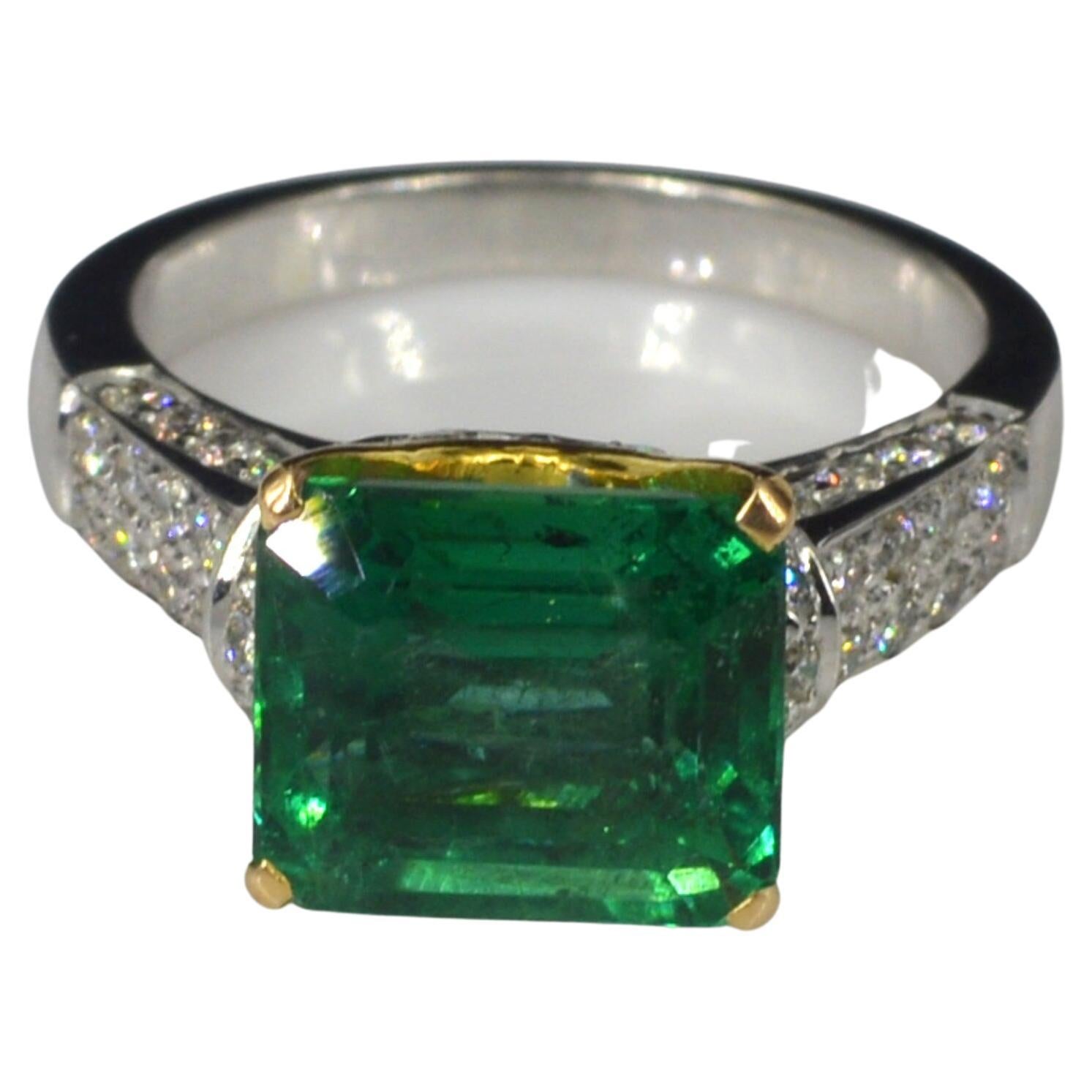 Customizable Minimalist Cute Natural Emerald Engagement, Emerald