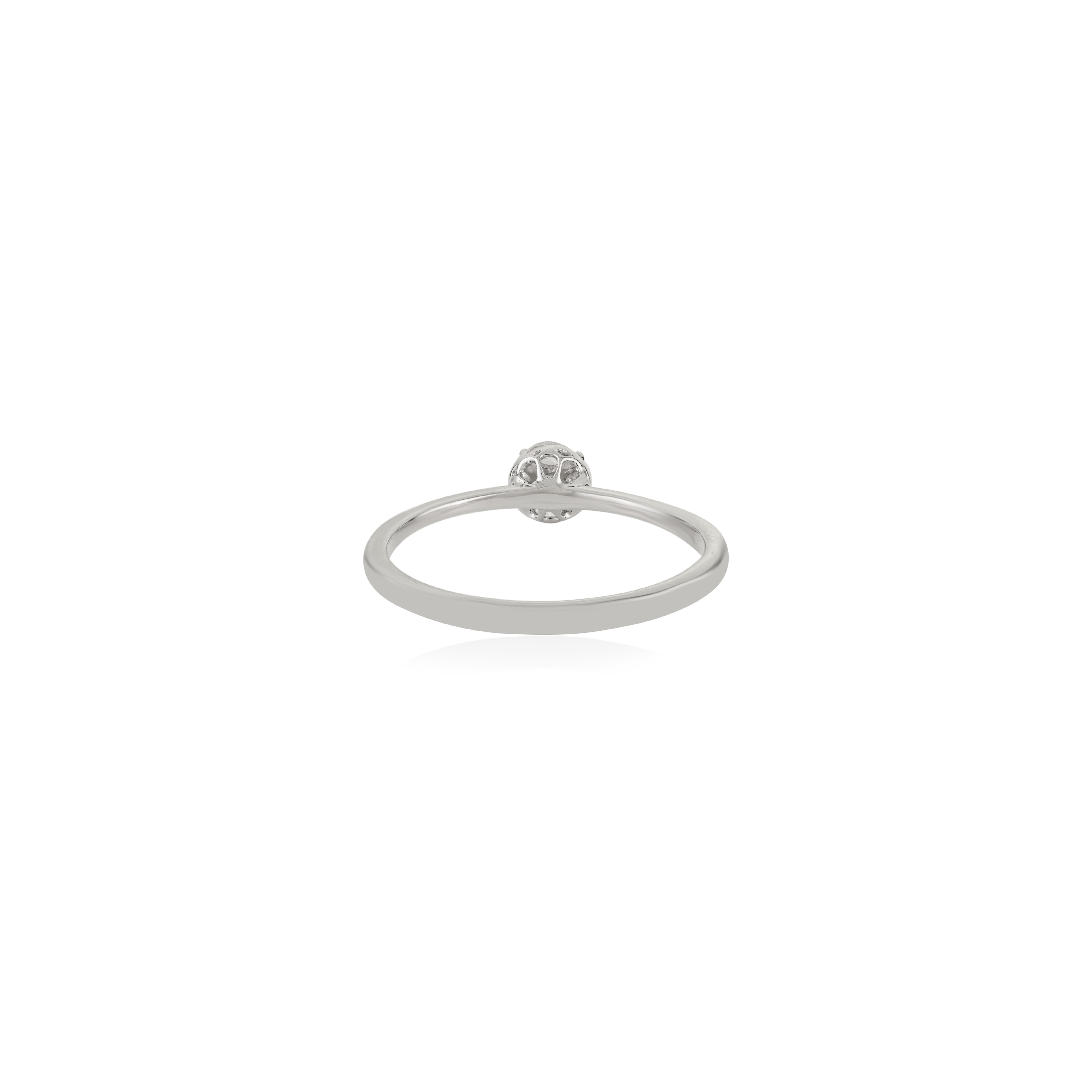 Im Angebot: Minimalistische natürliche Marquise Cut Diamond Cluster Ring in 14K Weißgold Schmuck () 7