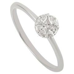 Minimalist Natural Marquise Cut Diamond Cluster Ring in 14K White Gold Jewelry