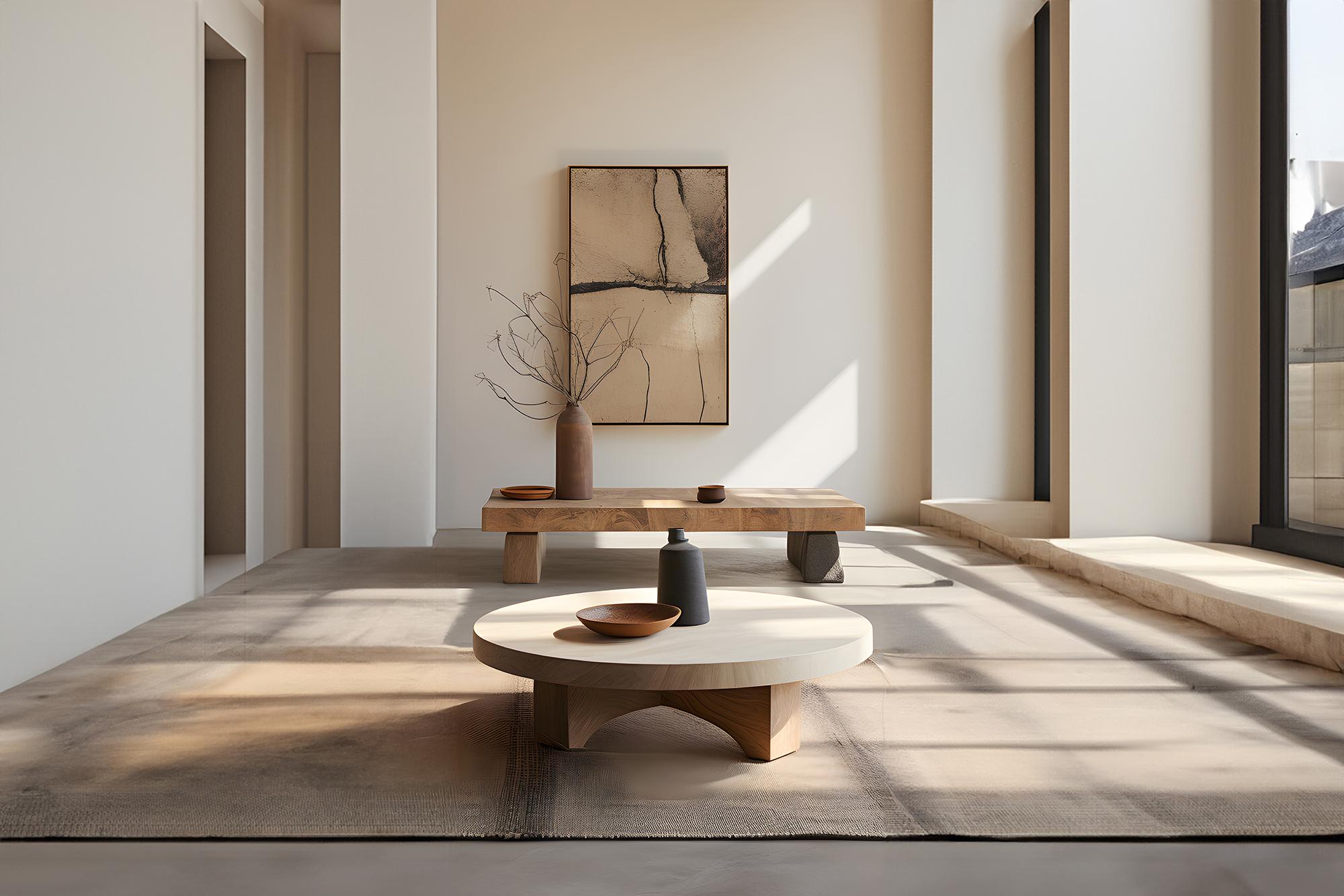 Mid-Century Modern Minimalist Natural Oak Coffee Table - Zen Fundamenta 38 by NONO For Sale