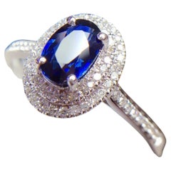 Minimalist Natural Sapphire and Diamond Wedding Ring