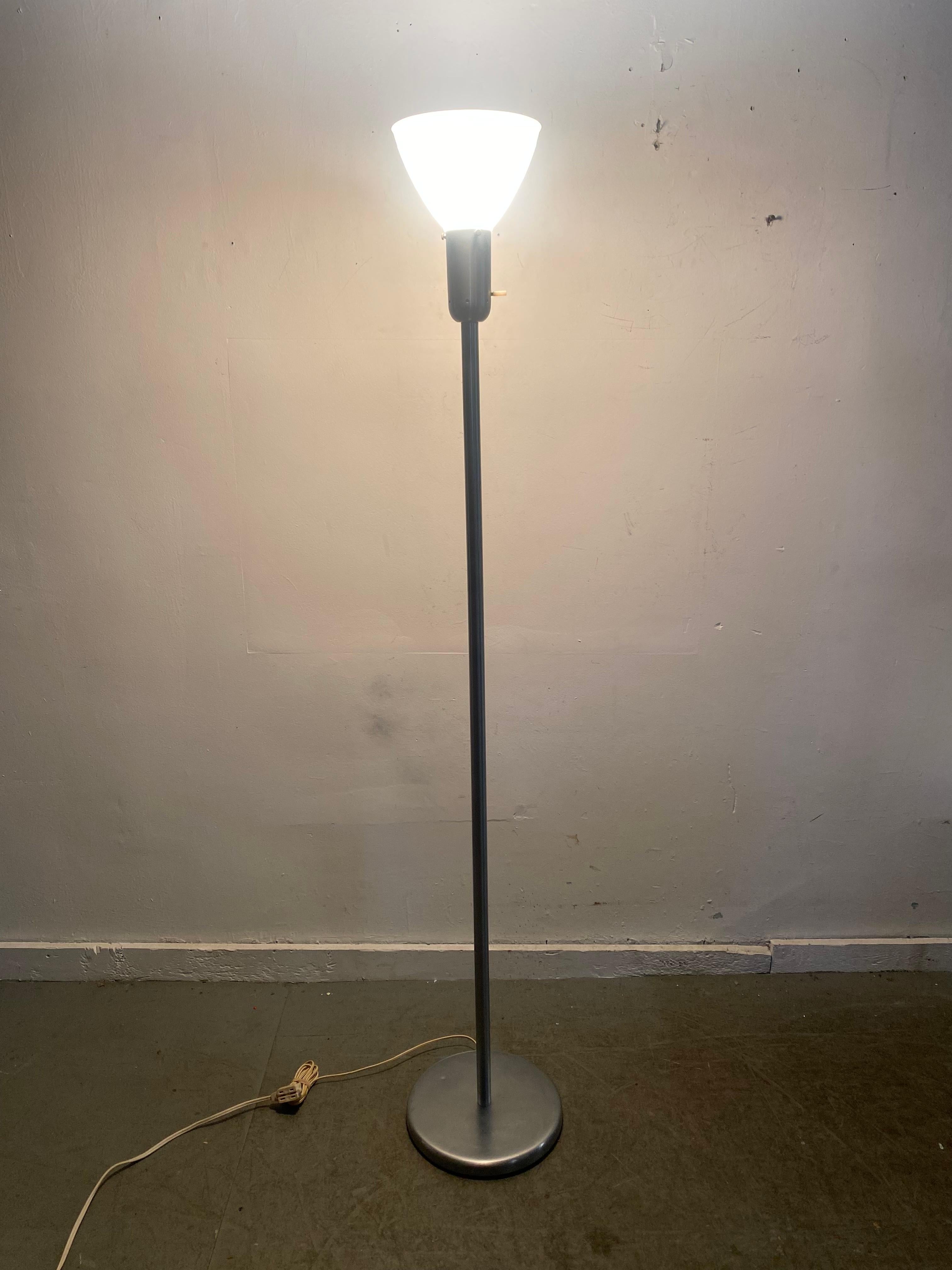 Minimalist Nessen Studios Floor Lamp Brushed Nickel Standard Stem/ Modernist For Sale 1