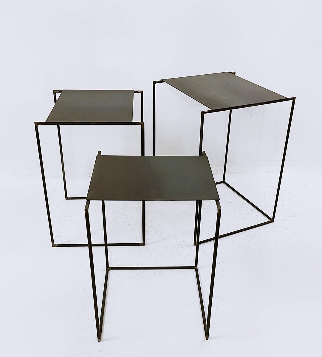 Minimalist Nesting Tables by Franck Robichez For Sale 2