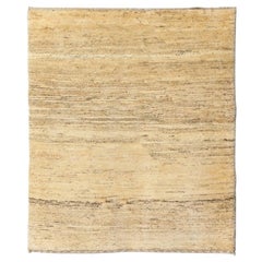Minimalist Neutral Gabbehrez Wool Carpet, 4' x 4'