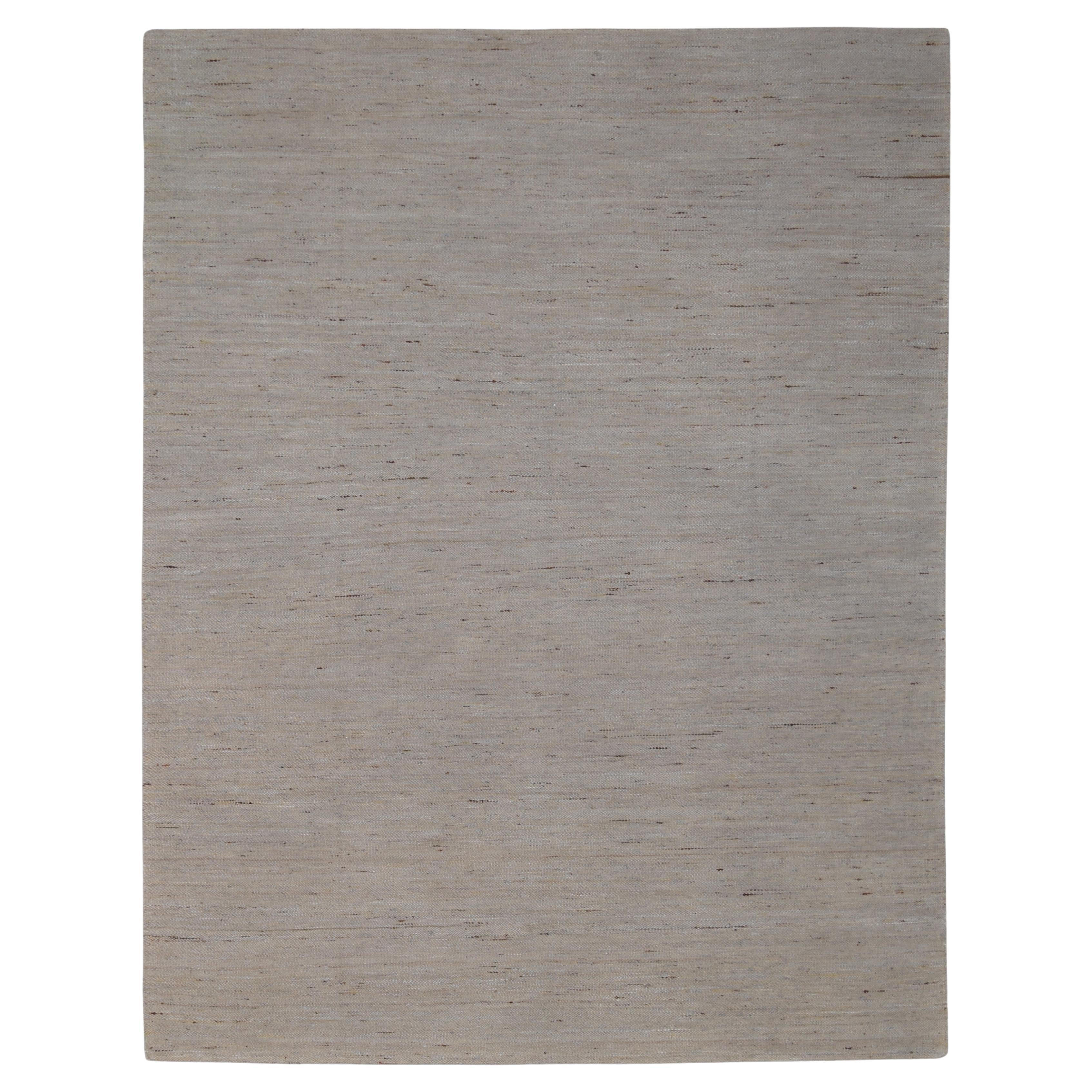 Tapis minimaliste neutre en laine mohair tissé à la main 9'5''x12'2''