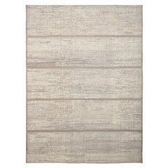 Minimalist Neutral Subtle Textured Natural Wool Rug 10'5''x13'10''
