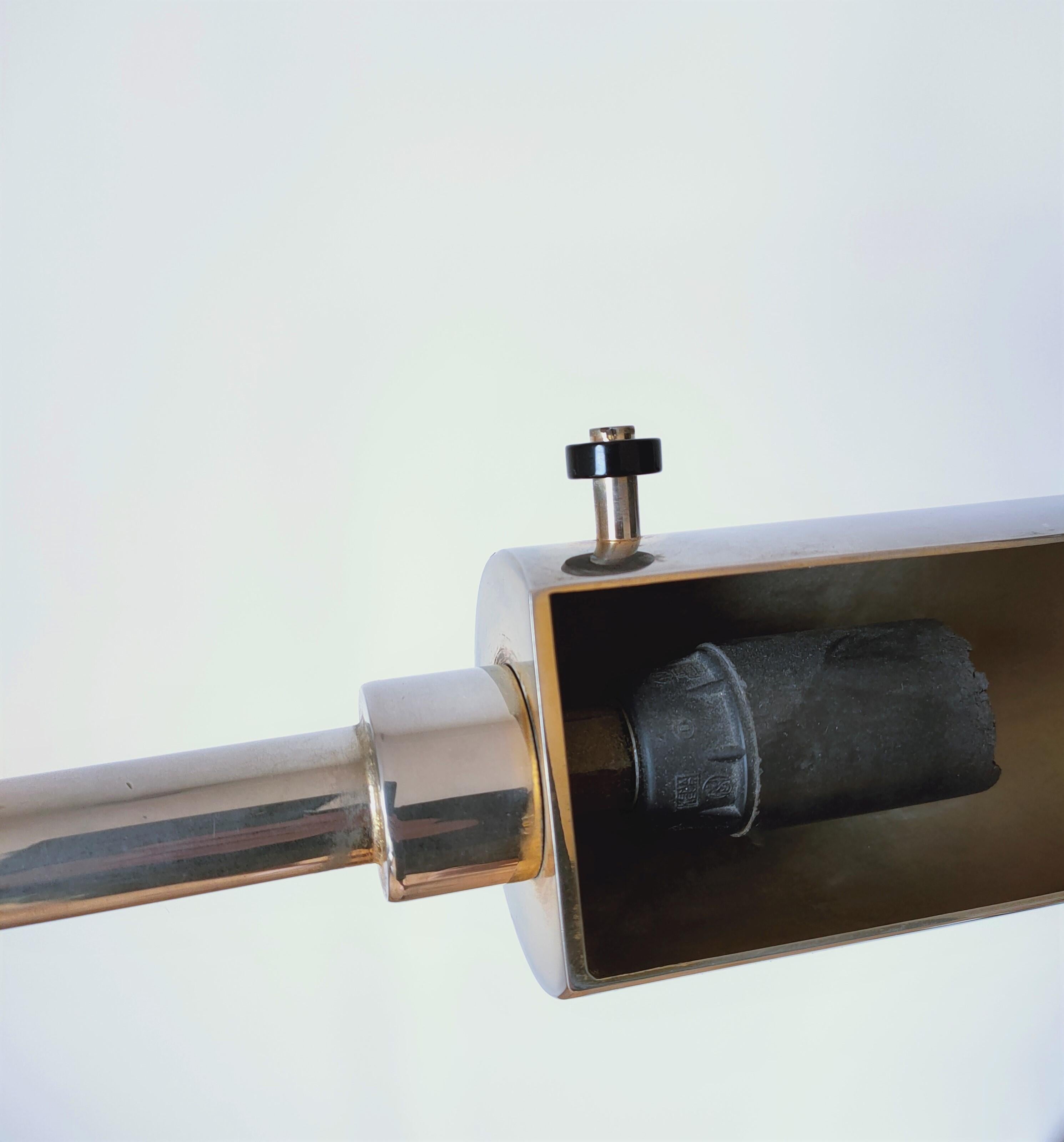 Late 20th Century Minimalist Nickel-Plated Brass Reading Lamp by Christian Liaigre, France, 1980s