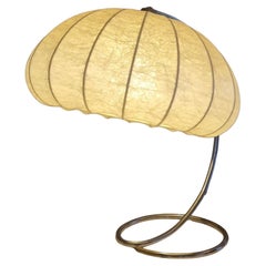 Minimalist nickel plated desk lamp with cocoon shade, Netherlands 1930s