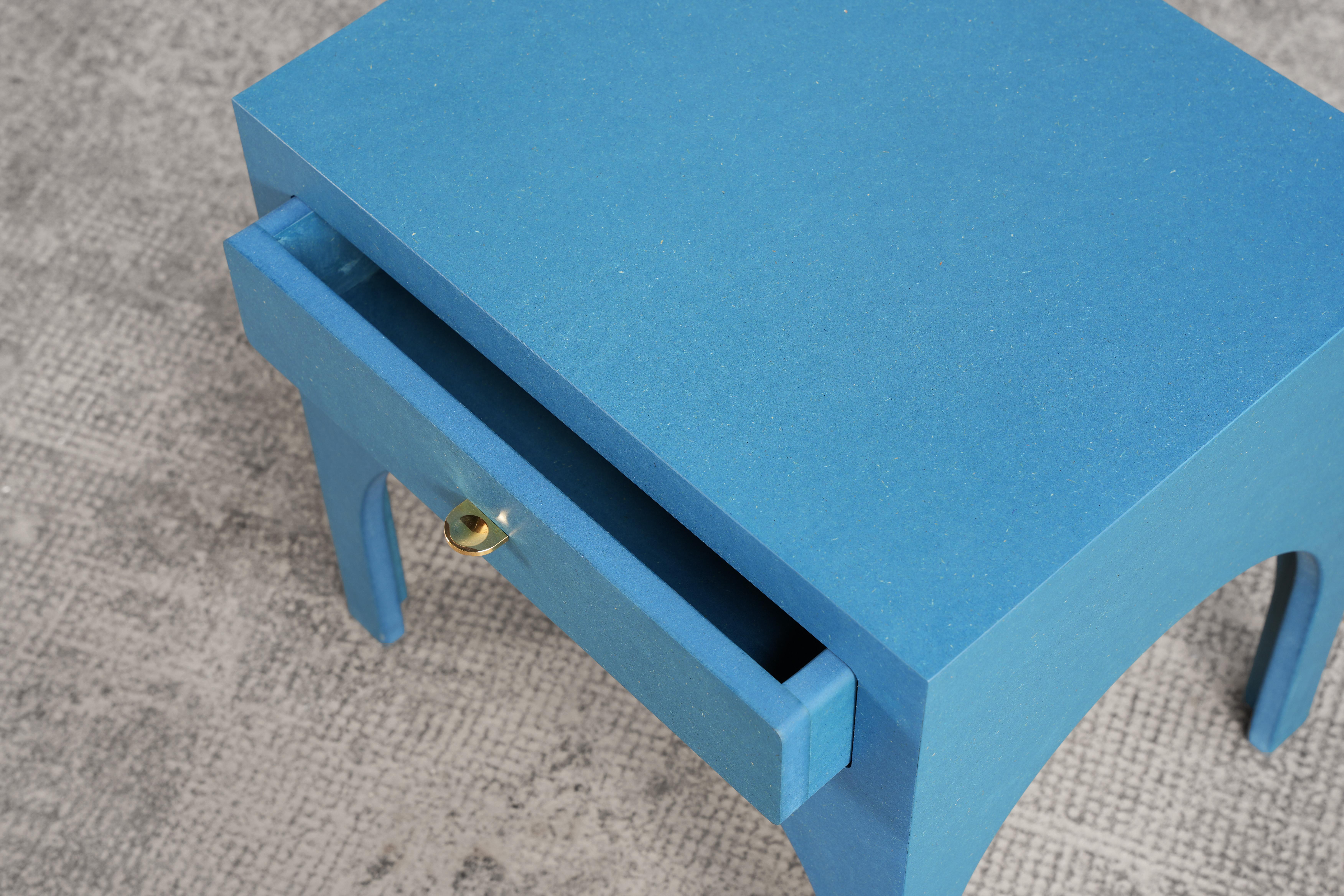 Minimalist Nightstand Console Commode in blue by Atelier Bachmann, 2019 For Sale 1