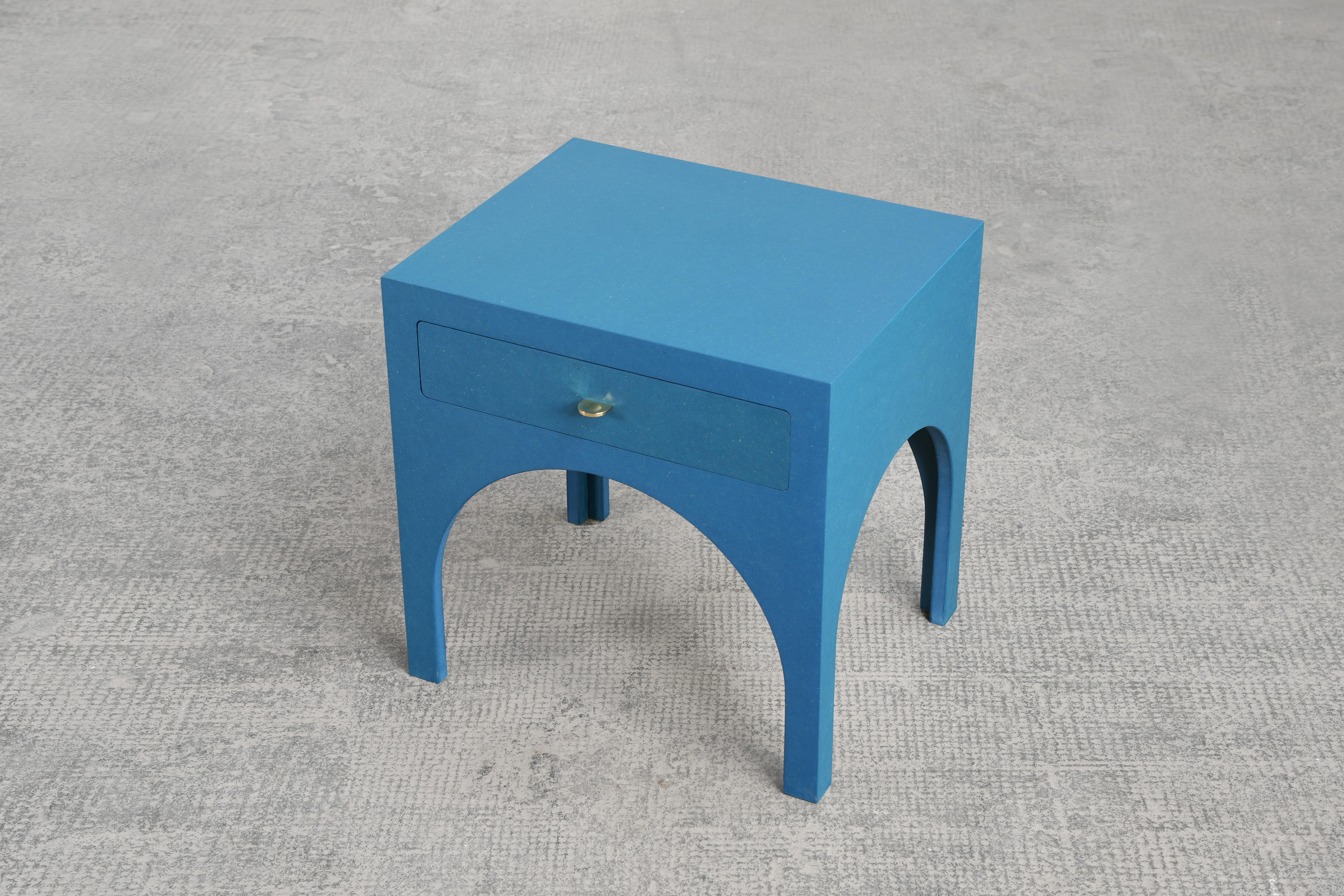 Minimalist Nightstand Console Commode in blue by Atelier Bachmann, 2019 For Sale 2