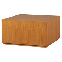 Retro Minimalist Oak Cube Table Pedestal