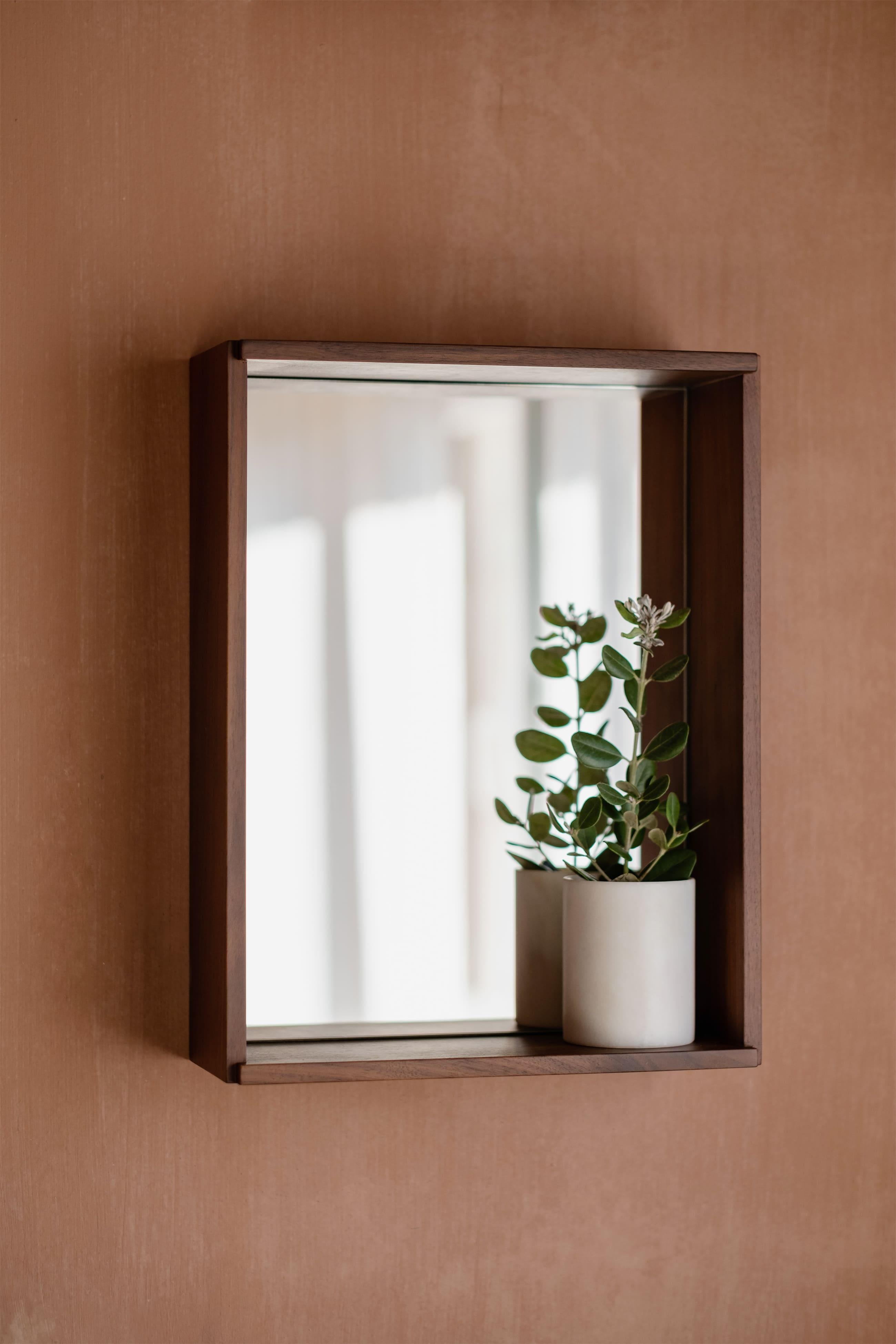 Contemporary Minimalist oak mirror medium For Sale