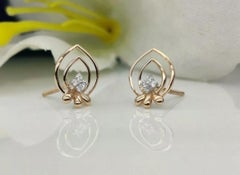 Minimalist Octopus Diamond Earring 14k Solid Gold Ocean Squid Holiday Earring.