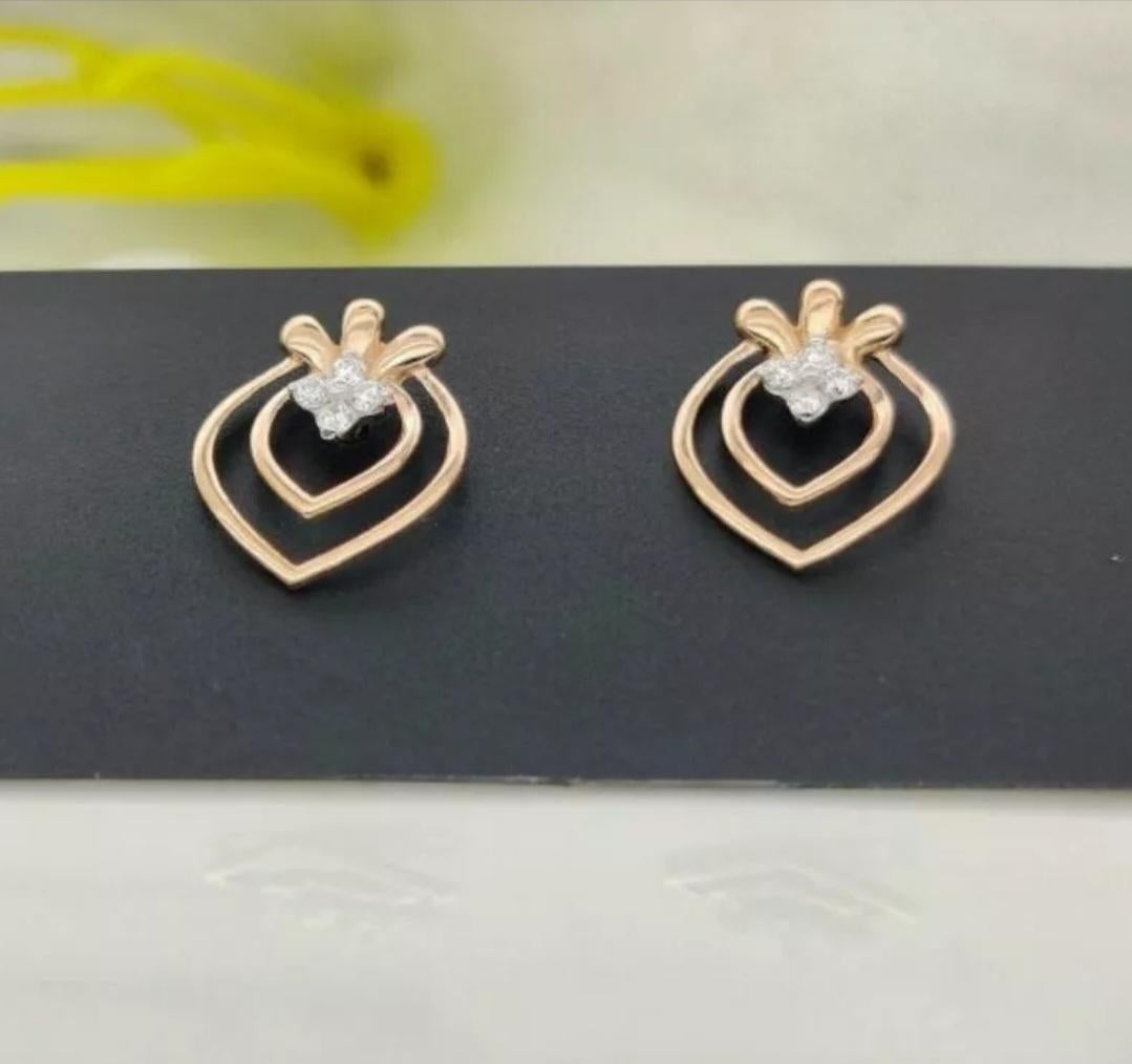 Pendiente Minimalista Pulpo Diamante Oro macizo 14k Pendiente Vacaciones Océano Calamar. Art Decó en venta