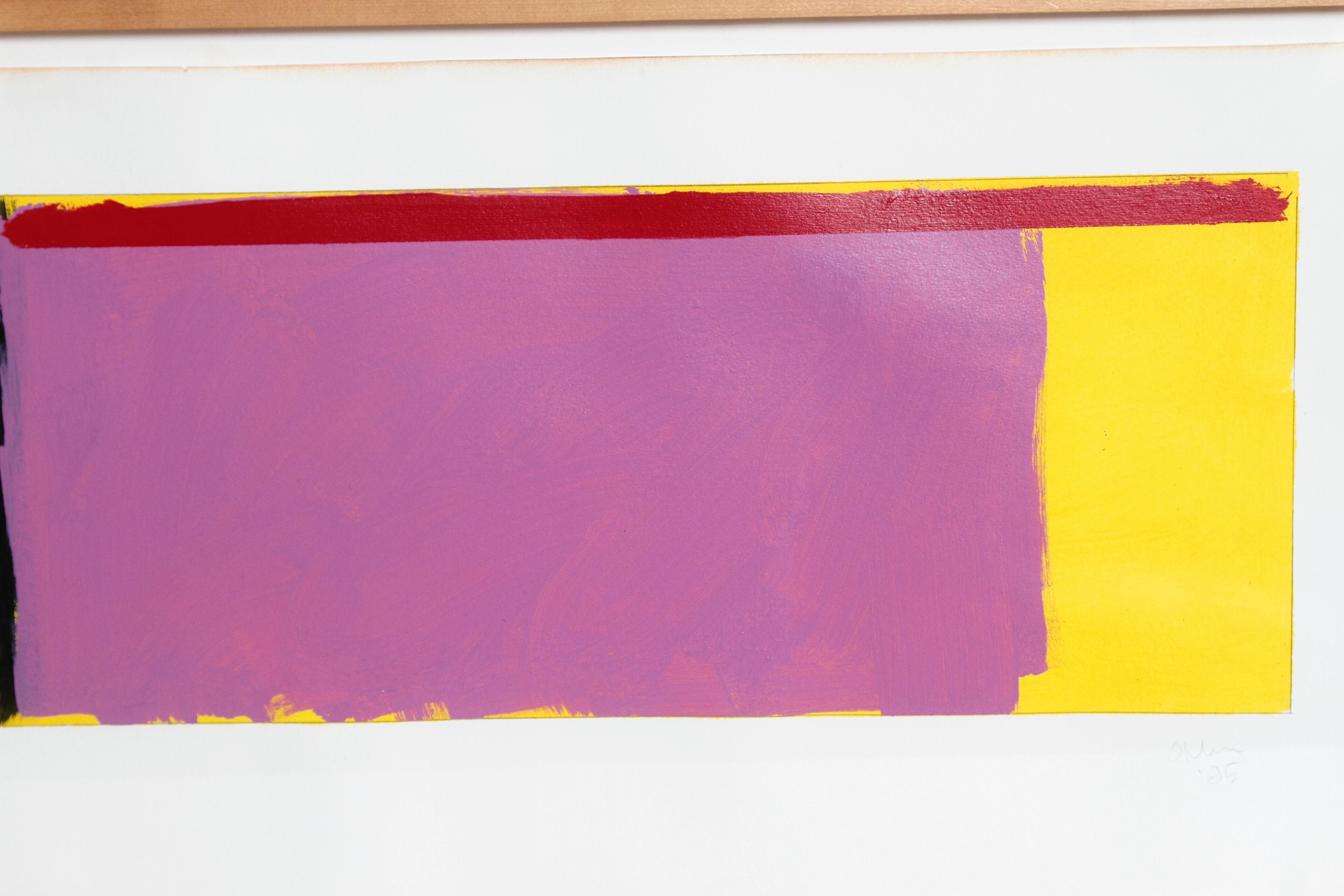 20ième siècle Huile minimaliste sur papier de Doug Ohlson, 1936-2010, Américain en vente