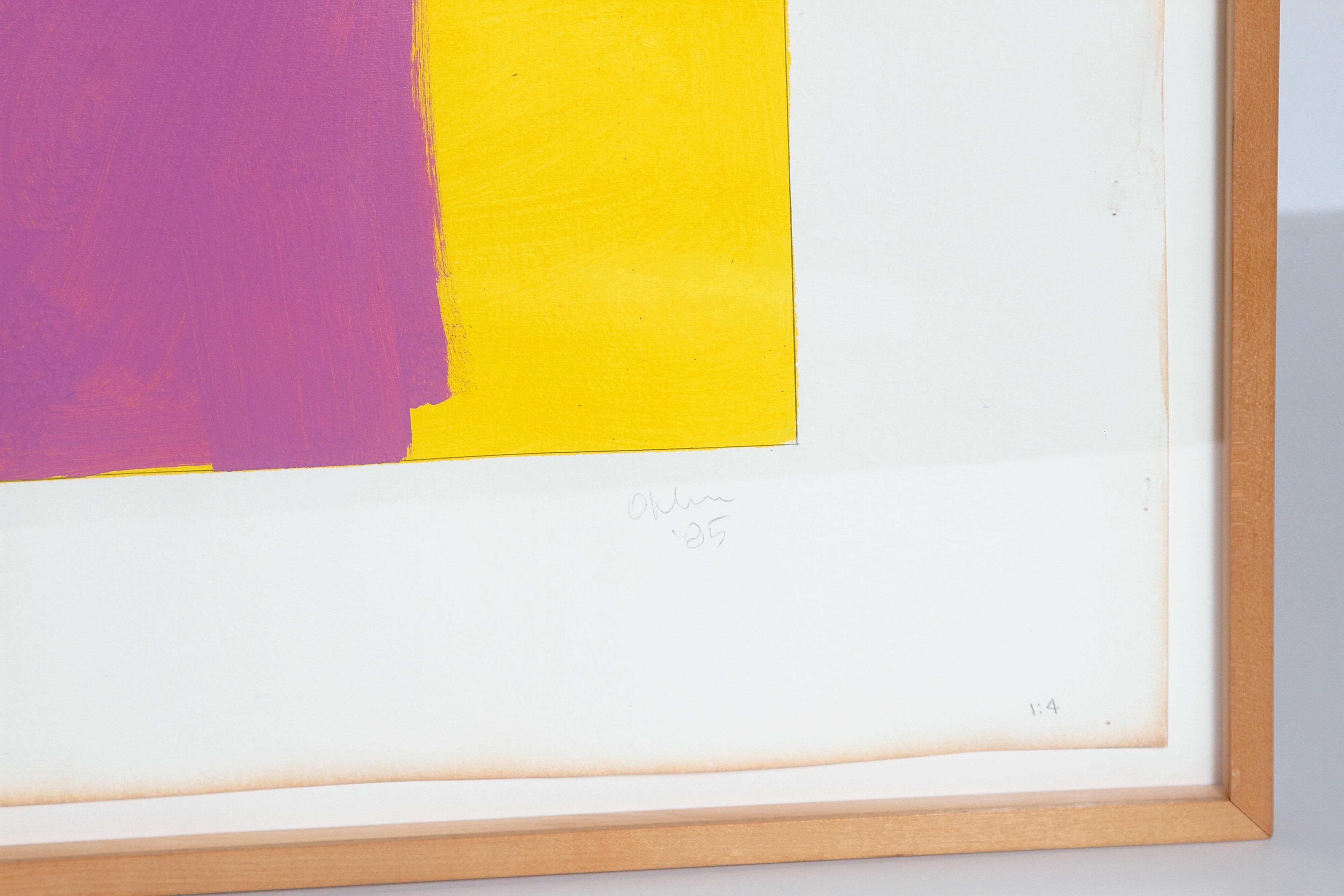 Huile minimaliste sur papier de Doug Ohlson, 1936-2010, Américain en vente 1