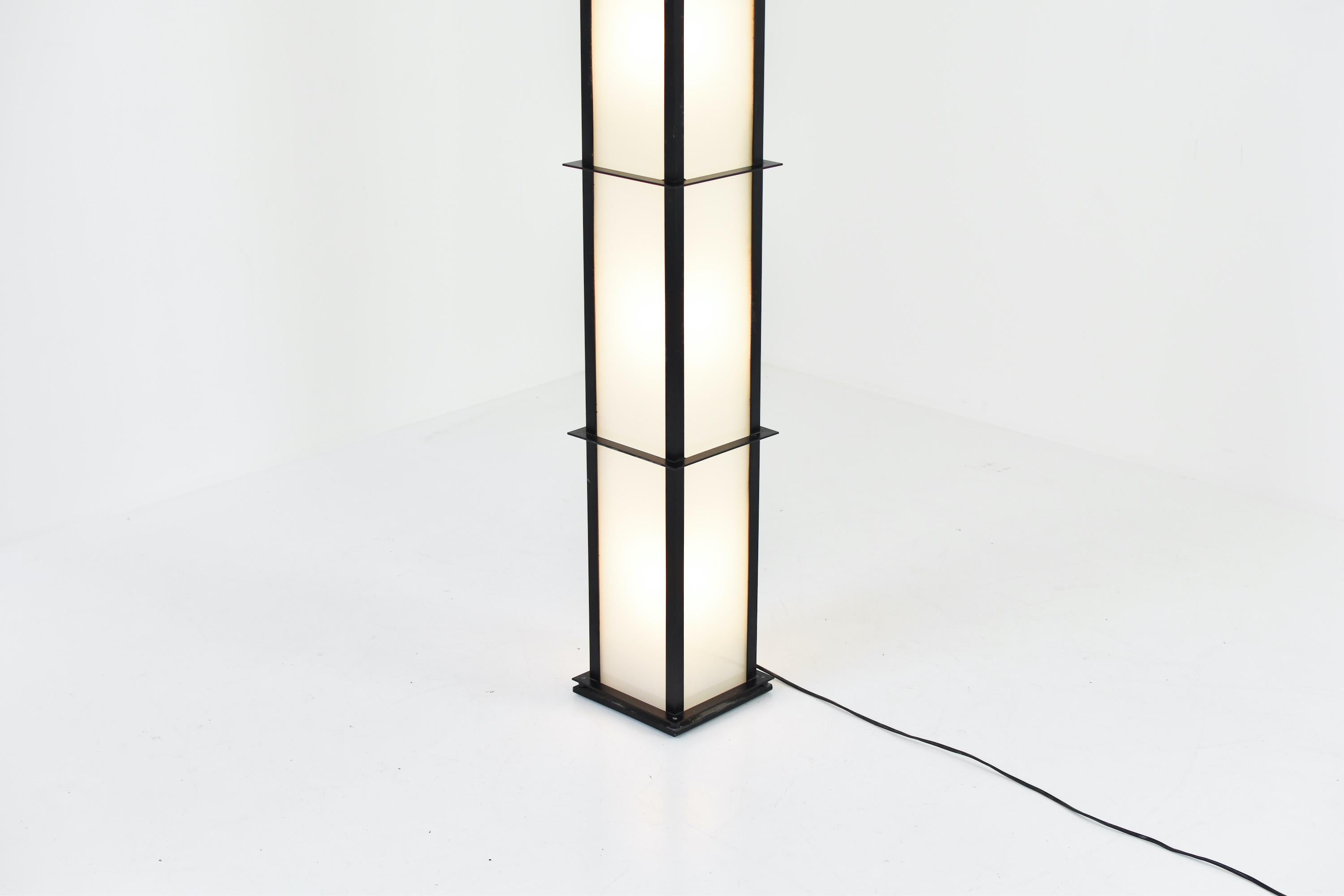 Metal Minimalist Opale Floor Lamp Designed by Fabiaan Van Severen, Belgium 1990's