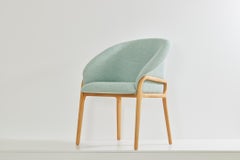 Minimalist Organic Chair in black Solid Wood, cian textiles Seating