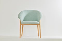 Minimalist Organic Chair in black Solid Wood, cian textiles Seating