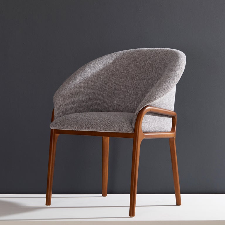 Minimalist Organic Chair in Solid Wood, Upholstered Seating For Sale at