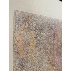 "Signed Minimalist Abstract Pencil Drawing on Paper, Framed, Late 20th Century"