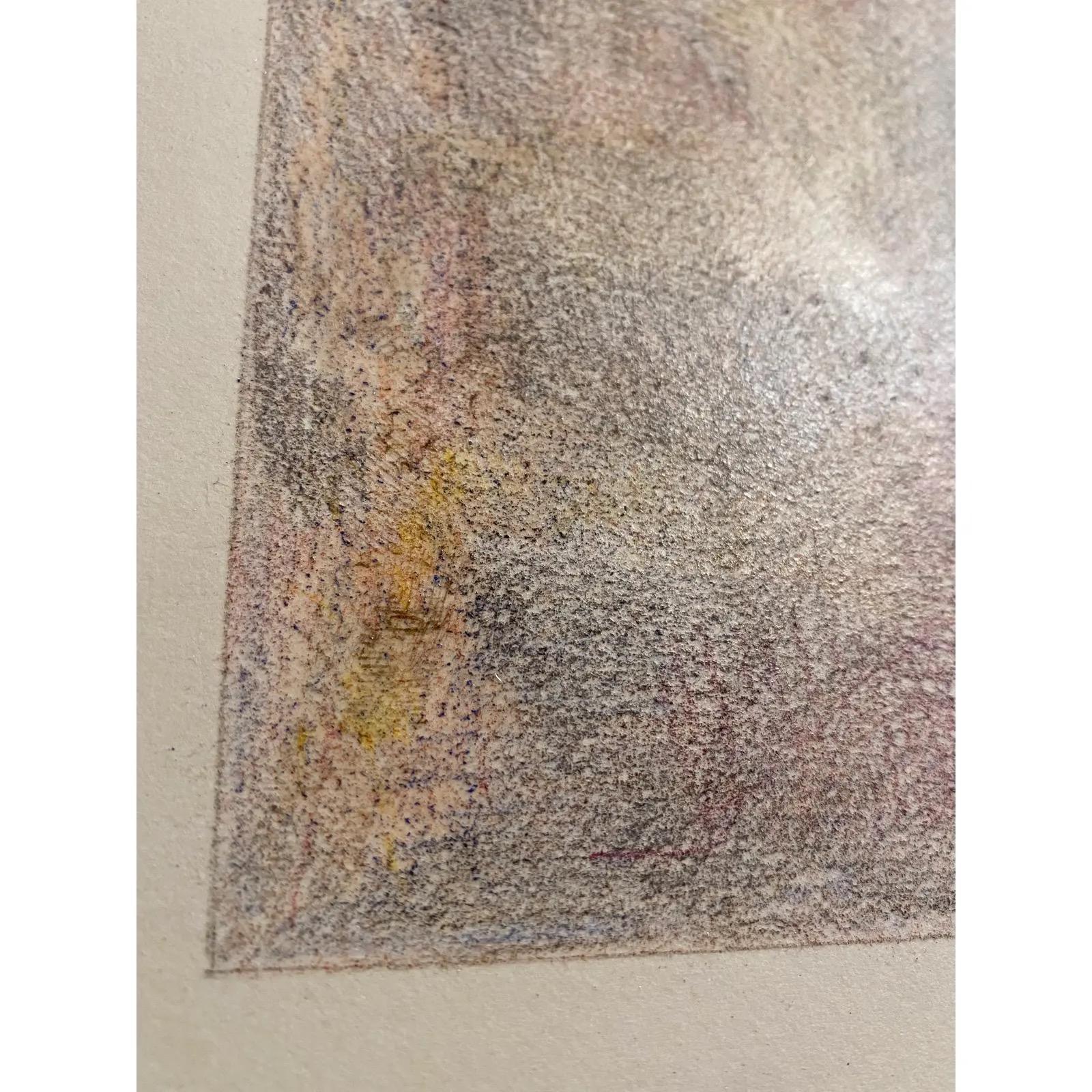 Minimalismo Disegno astratto minimalista originale firmato a matita su carta incorniciato in una cornice dorata in vendita