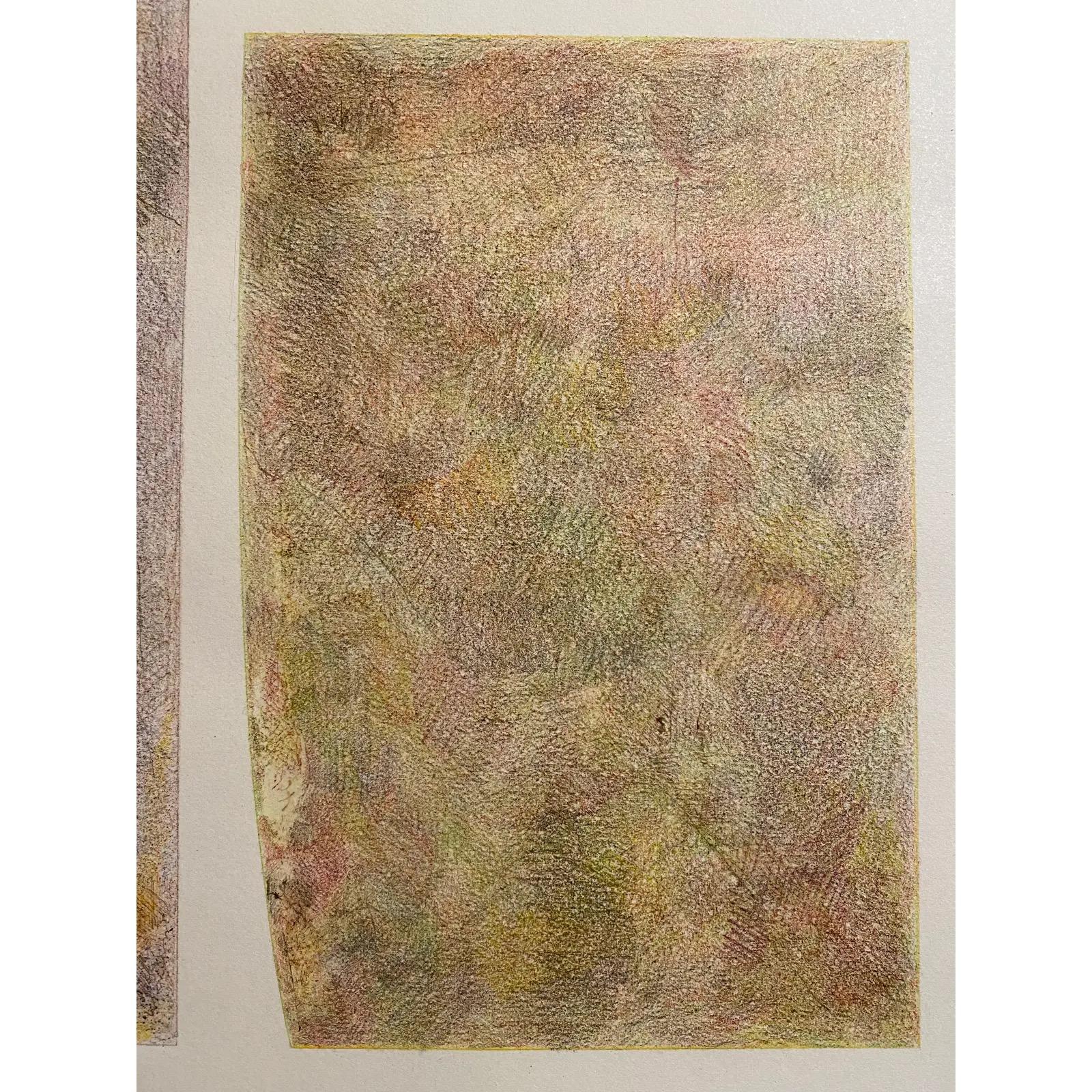 Americano Disegno astratto minimalista originale firmato a matita su carta incorniciato in una cornice dorata in vendita