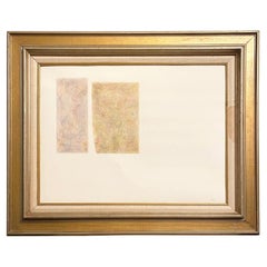 Vintage Minimalist Original Signed Abstract Pencil on Paper Drawing Framed in Gilt Frame